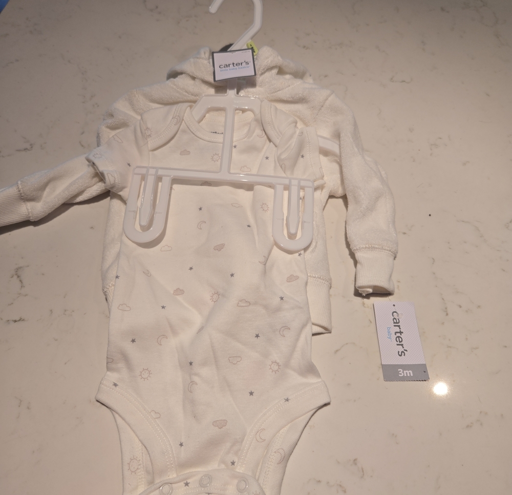 Carter's Cream Printed Baby One-Piece Bodysuit